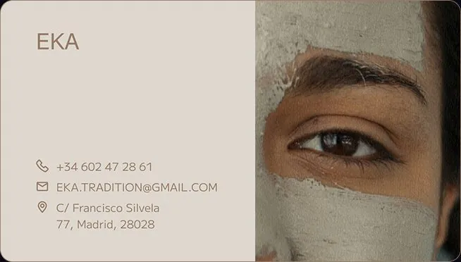 Tarjeta de visita de EKA, anverso