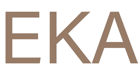 Logo nuevo de EKA, logotipo geométrico limpio