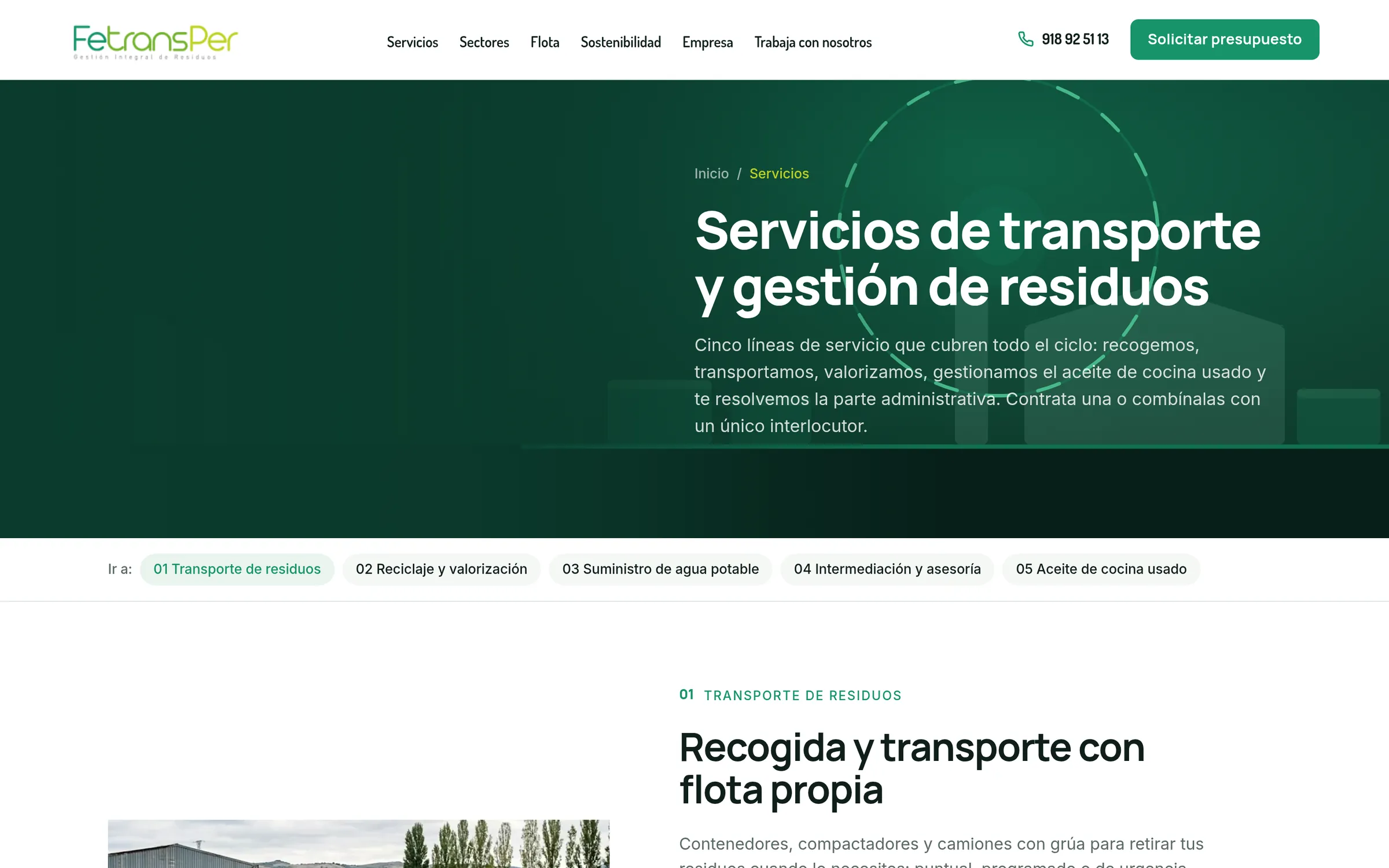 Services page