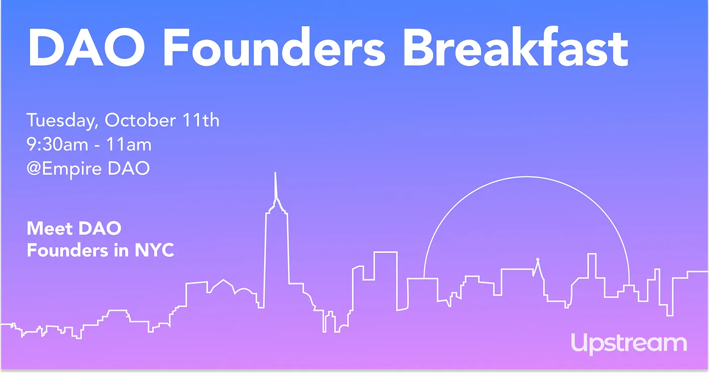 DAO Founders Breakfast, gráfica del evento en Nueva York